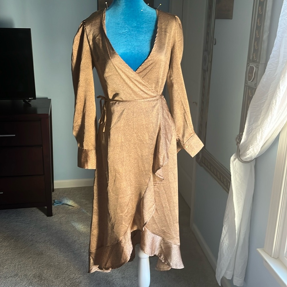 Misguided animal print wrap dress